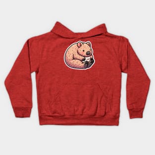 Wombat Kawaii Graphic Critter Cove Cute Animal A Splash of Forest Frolics and Underwater Whimsy! Kids Hoodie